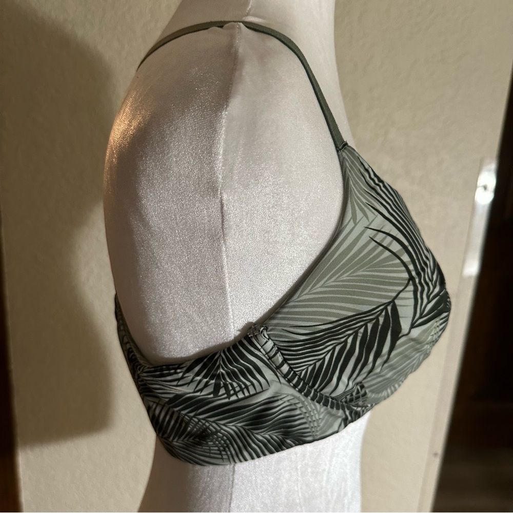 Kindly Yours T-Shirt Bra Women 40C Green Palm Leaf Underwire Convertible Straps - Picture 8 of 9